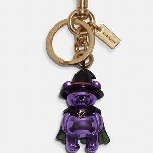 Coach Purple Witch Bear Bag Charm
